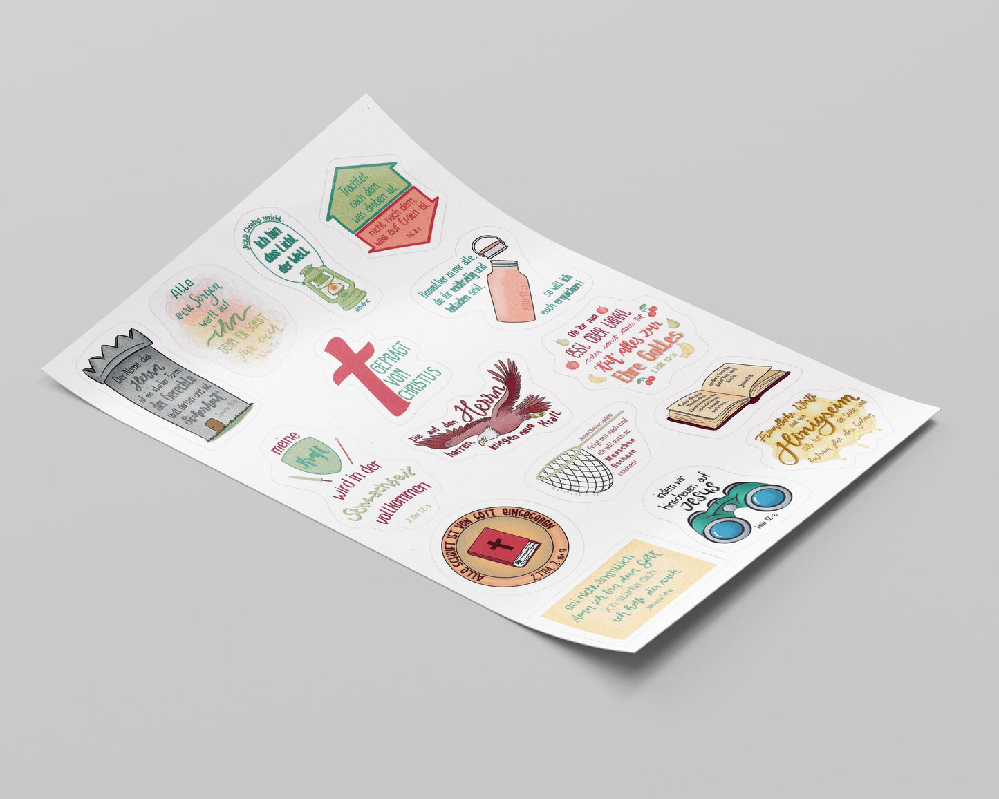 Bibelvers Stickerbogen (DinA4)