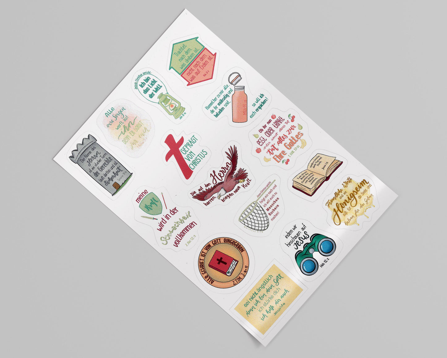 Bibelvers Stickerbogen (DinA4)