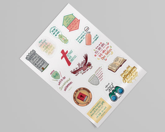 Bibelvers Stickerbogen (DinA4)